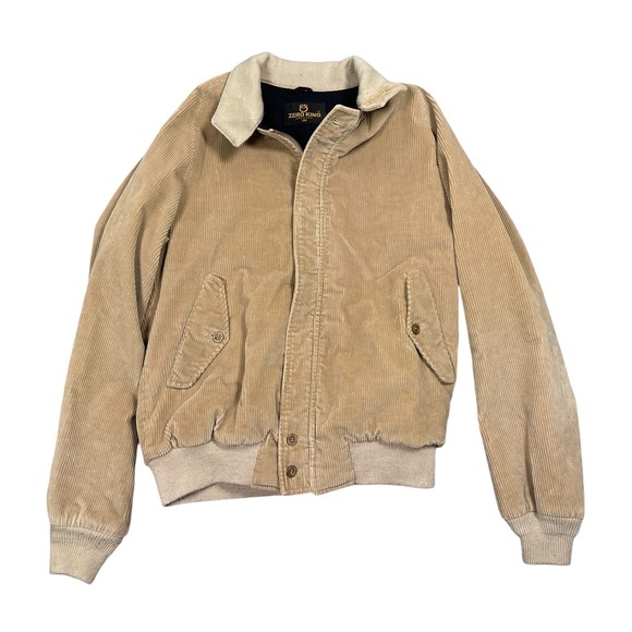 Zero King Other - Zero King Corduroy Wool Bomber Jacket Men 38 (42) Tan VTG Harrington Made in USA